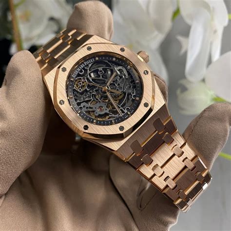 audemars piguet royal oak perpetual calendar skeleton rose gold|royal oak skeleton watch price.